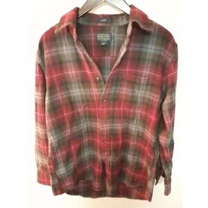 Pendleton Mason Flannel Button Down Long Sleeve Shirt Mens SEE PHOTOS Mend M Red